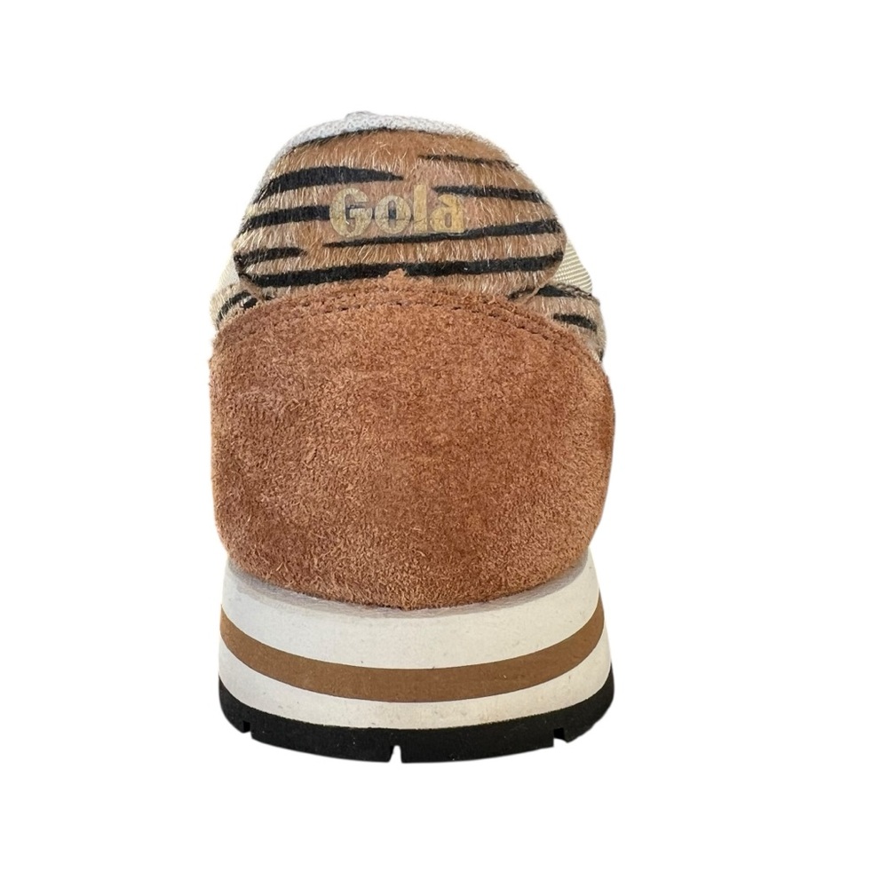 Gola Daytona Safari Off White Caramel Black Animal Print Sneakers US Size 7 - Picture 3 of 16